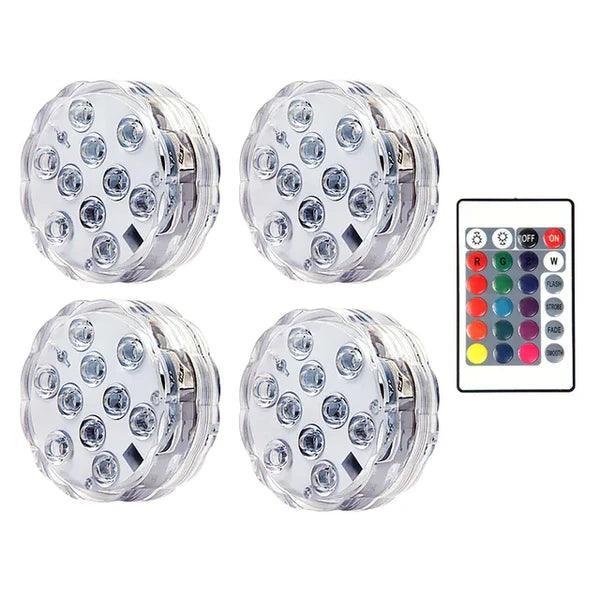 Kit Luminárias de Piscina RGB Lumix™ - Sem Fio Com Controle Remoto + Brinde Exclusivo (Últimas Unidades)